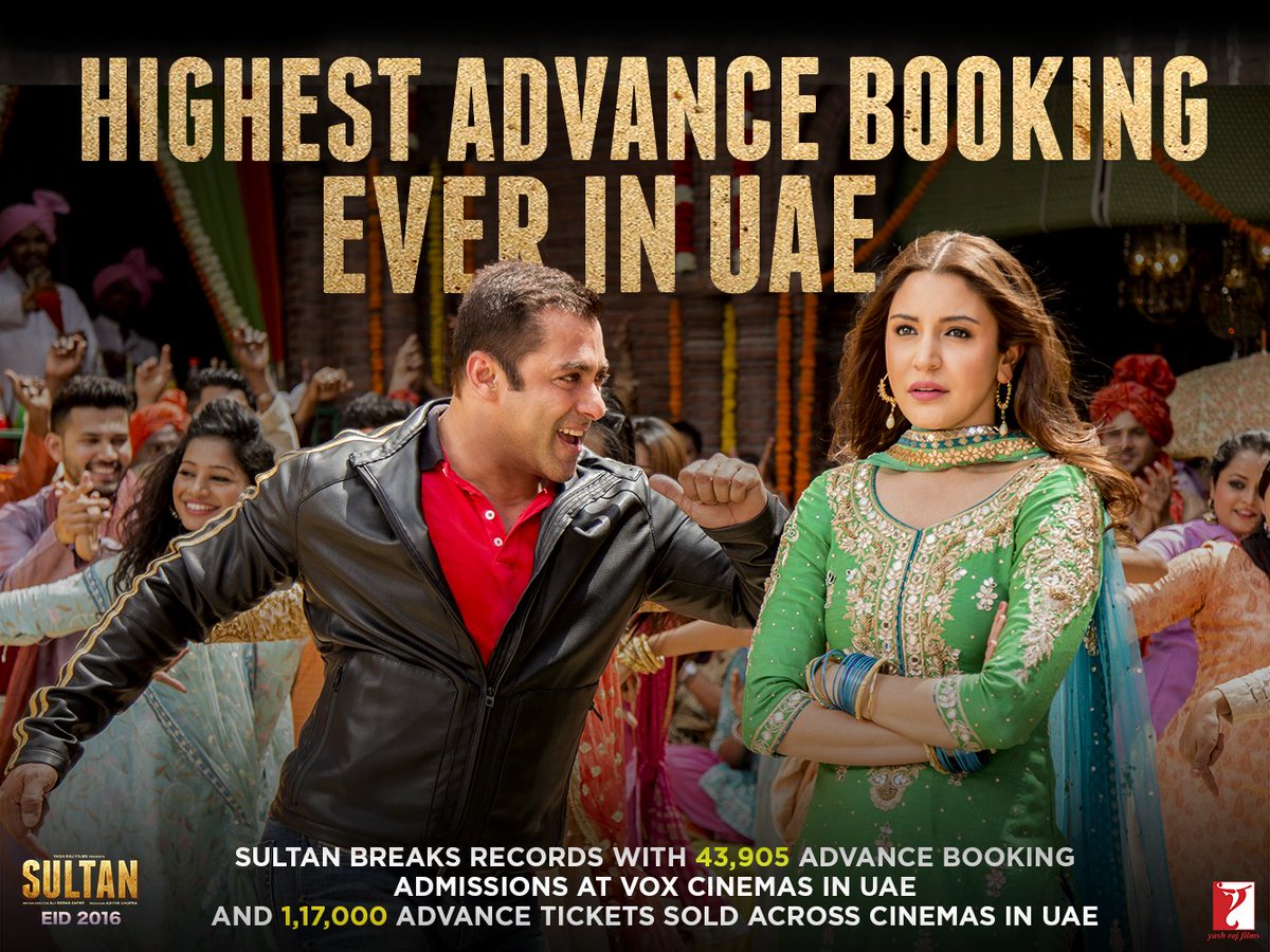 V2Cinemas's tweet photo. Highest Advance Booking EVER in UAE! Watch SULTAN in theatres today. #SultanEid2016 https://t.co/6CmJu2AMv9