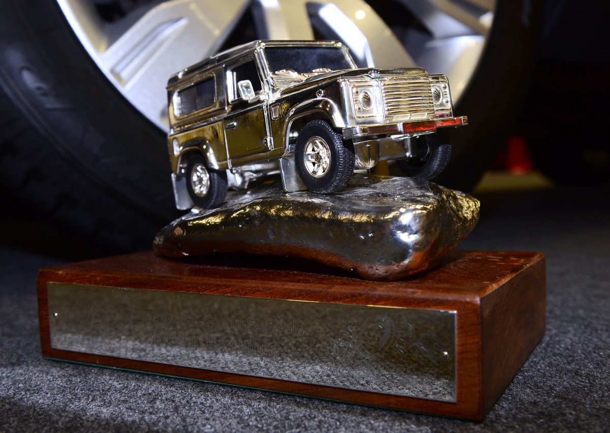 4x4inschoolshq's tweet photo. @JLRPR #LR4x4inschoolsWF2016 Who will lift this trophy later tonight? Watch live https://t.co/FFtbipoaXv https://t.co/YjuJckrbxv