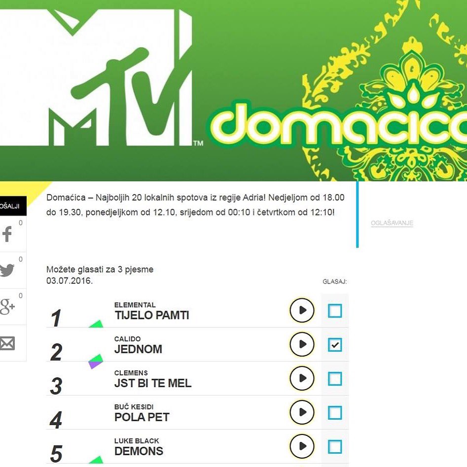 AlanDovic's tweet photo. Calido novi animirani spot na No.2 #MTVdomacica top liste!! #mtvhrvatska #mtvsrbija https://t.co/3ktyTs0hEt