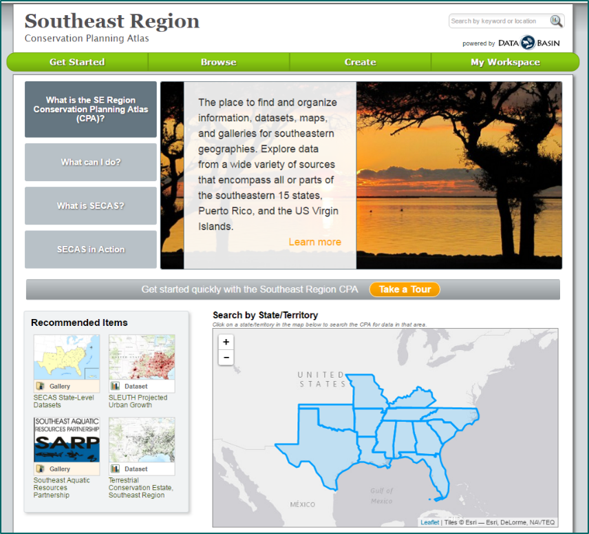 GoA_Alliance's tweet photo. #ToolTipTuesday Southeast Region Conservation Planning Atlas - see LCCs here https://t.co/2KhbLzdtYY @LandscapeCC https://t.co/Ggr5WXIdI9