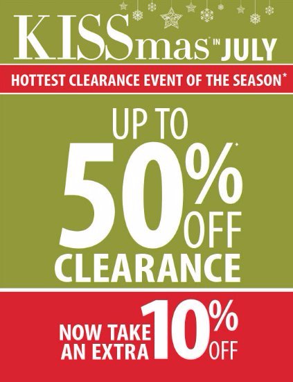It's Kissmas in July! Shop into @KayJewelers and save up to 50% on clearance for a limited time!!