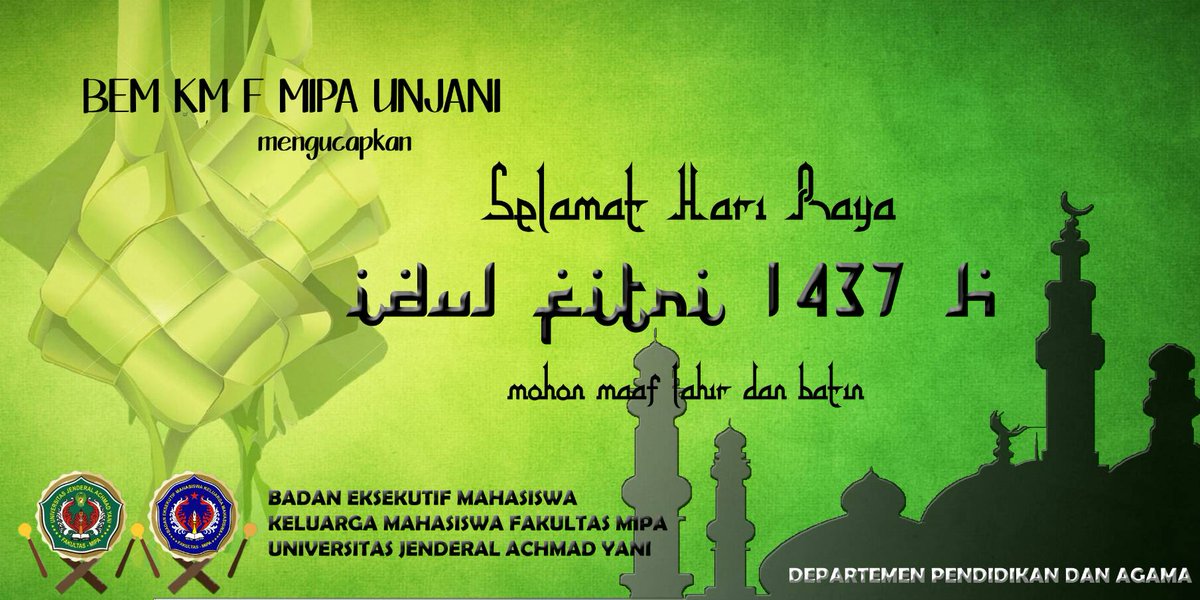 Selamat idul fitri 1437 H. Semoga kita dijadikan pribadi yang lebih baik lagi di hari nan fitri ini.
