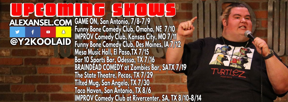 y2koolaid's tweet photo. New Shows Added! Coming back to #ElPaso and #Odessa, Let me see You #WestTexas! #Comedy #AlexKOOLAIDAnsel https://t.co/vVJ1pG4EsO