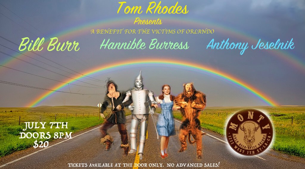 qotsa's tweet image. Los Angeles, please join @BillBurr @hannibalburess @anthonyjeselnik @themontybar July 7 - Tix $20 at the door