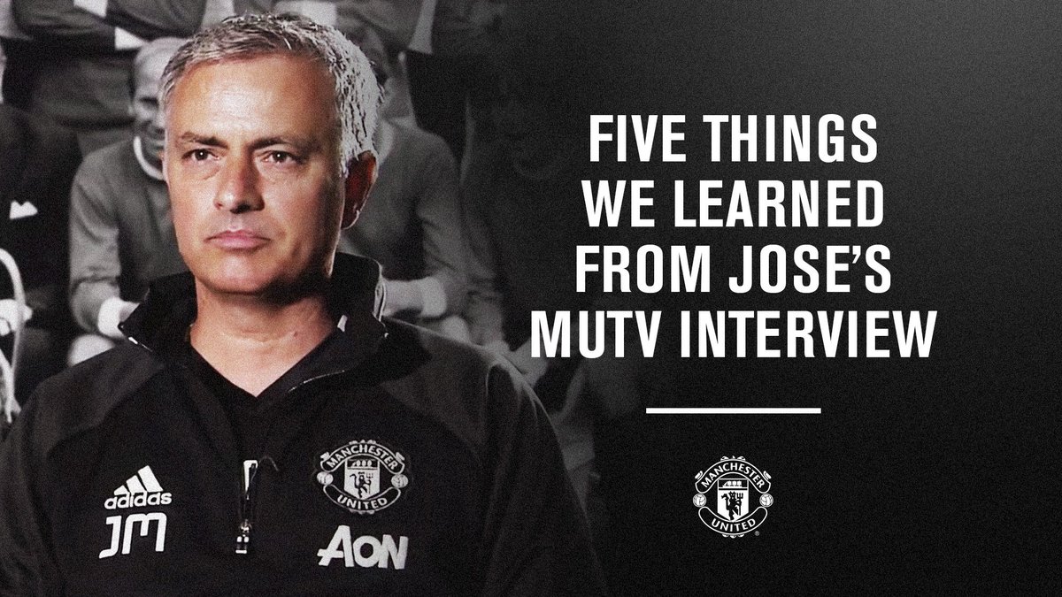ManUtd's tweet photo. Read the key points from Mourinho's #MUTV interview: https://t.co/hyWXliLNSO https://t.co/JbmzimbSMT