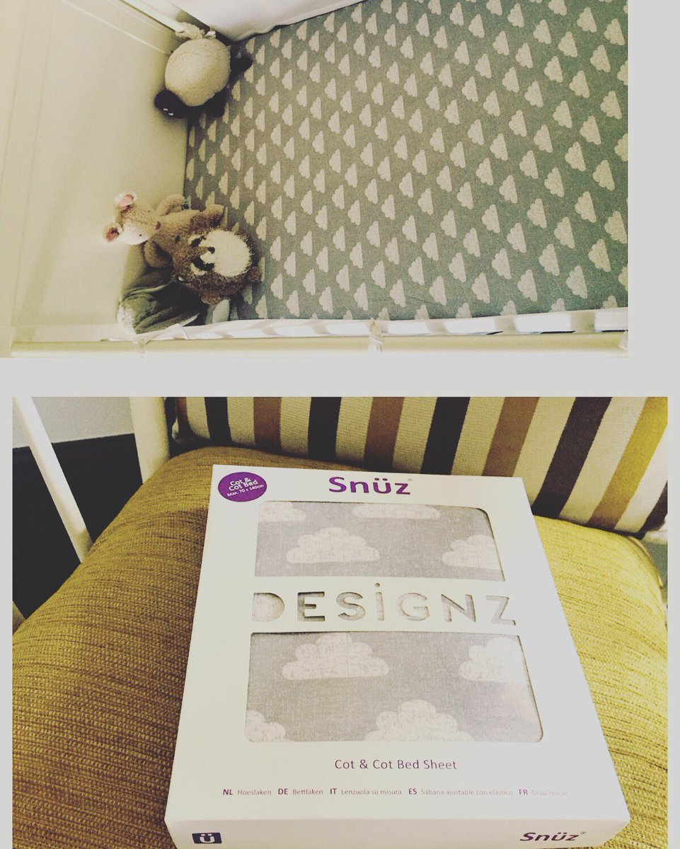 Thankyou @SnuzUK for Elodie's beautiful Cloud design bedding 👶❤️