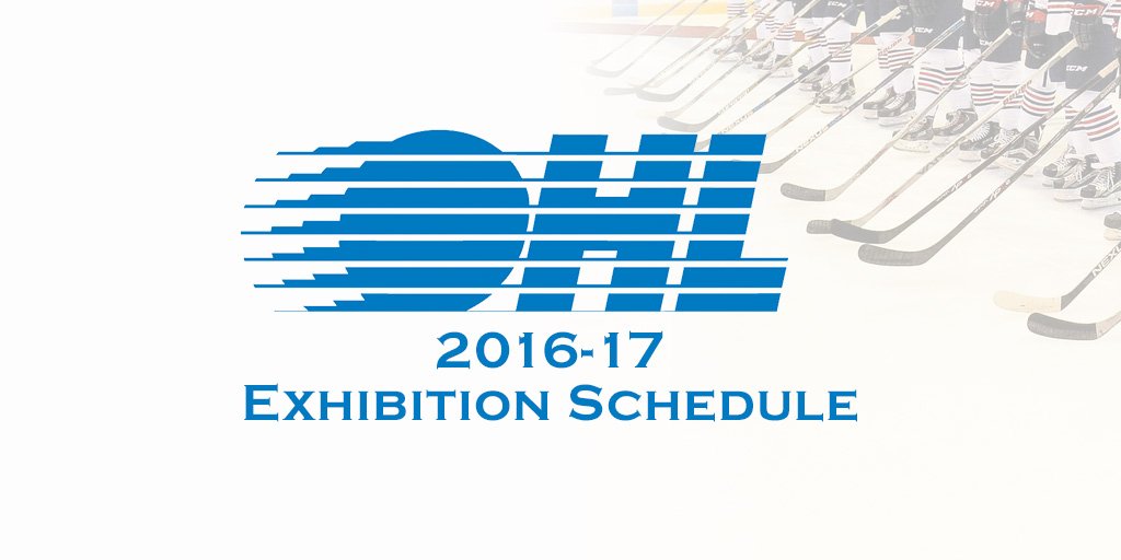 OHLHockey's tweet photo. #OHL announces 2016 Exhibition Schedule featuring 44 games starting Friday Sept 2.

DETAILS: https://t.co/PaykbthK6w https://t.co/IsQXAuFmBr