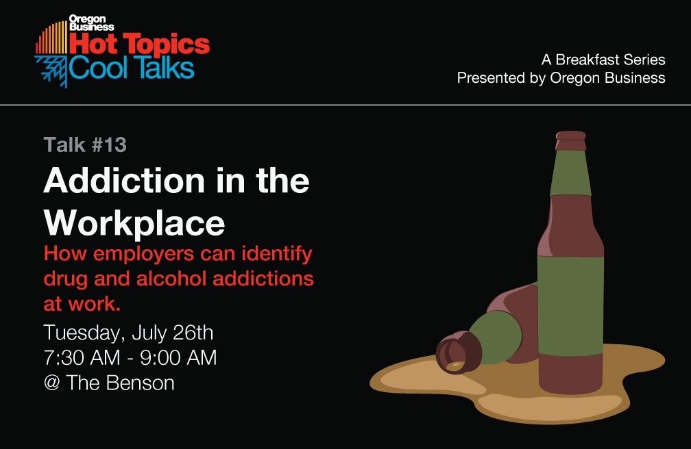 OregonBusiness's tweet photo. Registration for July's #HotTopics is open! The topic: addiction in the workplace.
https://t.co/zuMYMVDj58 https://t.co/0VWgzHfmf0