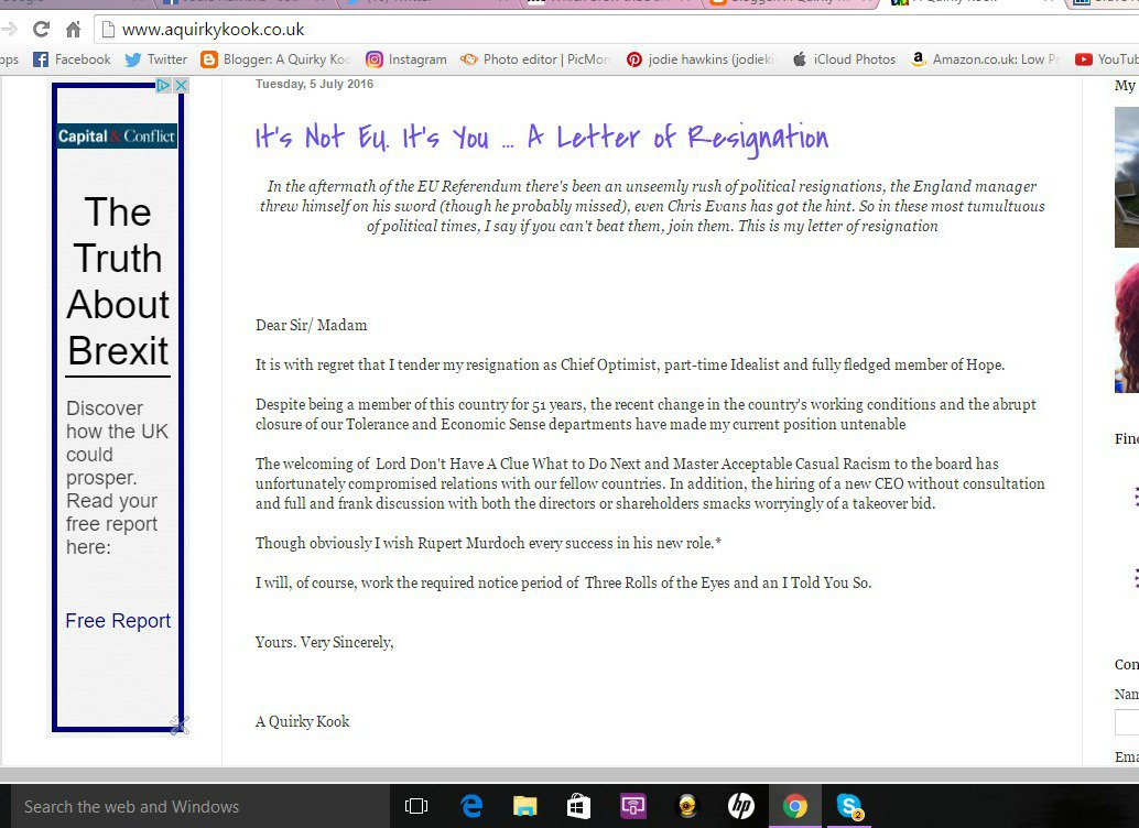 jodiekins22's tweet image. Awkward ad placements :/ #brexit #blogproblems