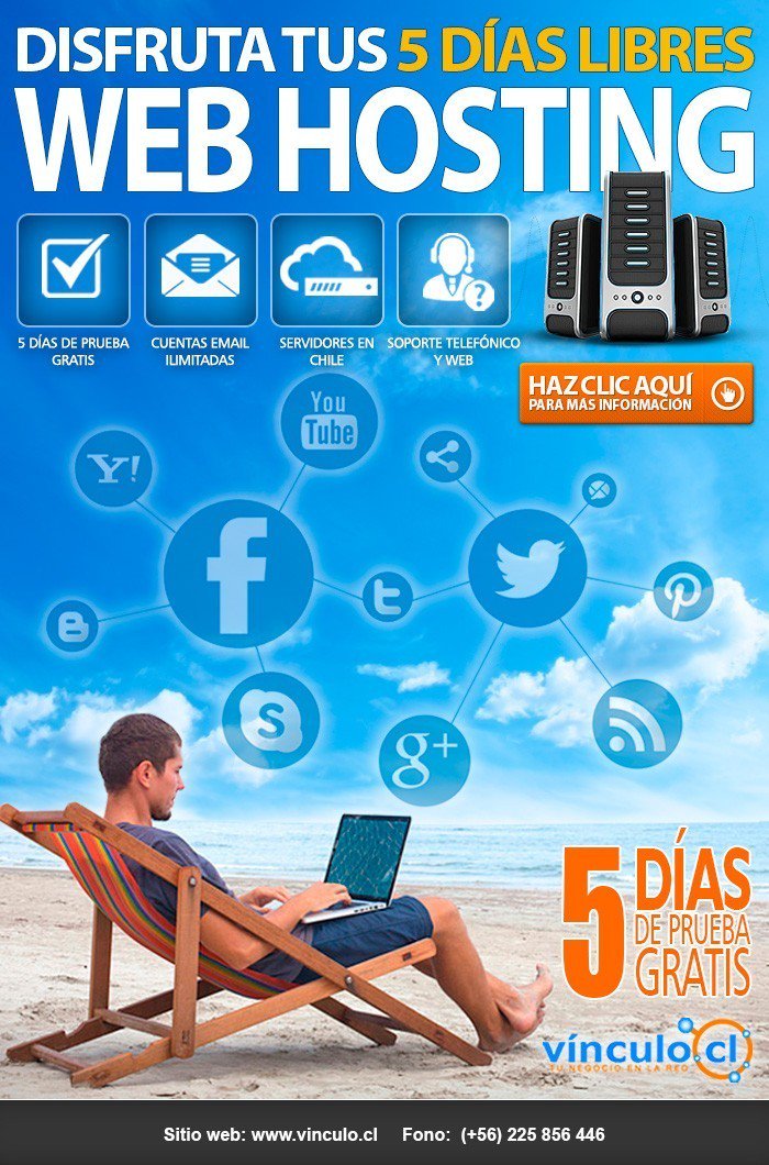 VinculoCL's tweet photo. 5 Días de prueba gratis! visita nuestra página y Contactanos para #WebHosting >> https://t.co/7ktACIA6Kc https://t.co/ELIdAYSLZp