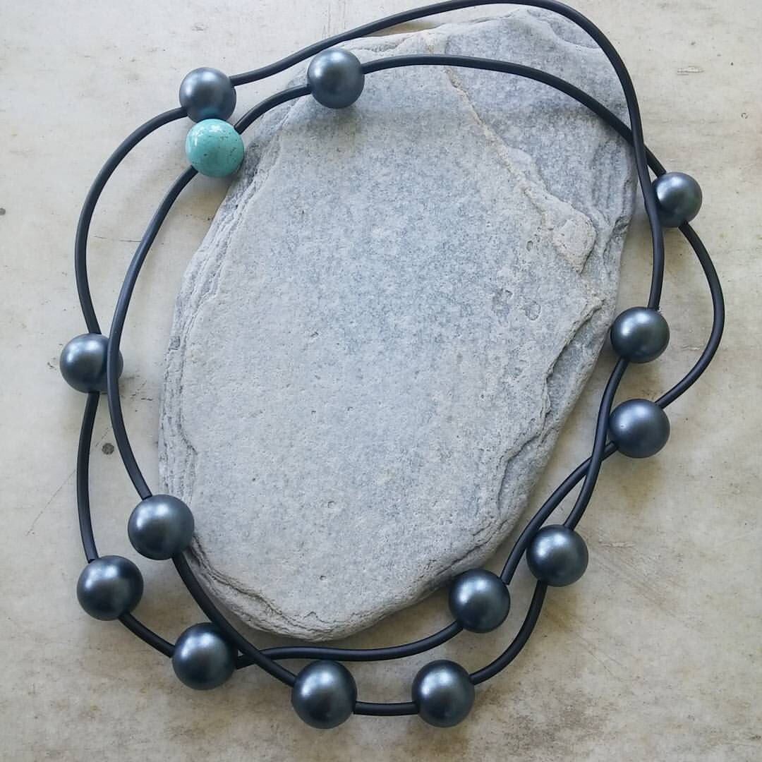 nikostsaousis65's tweet photo. #made_by_nikos #long_necklace #rubber #turquise #wooden_pearls https://t.co/auSlGqIoFu
