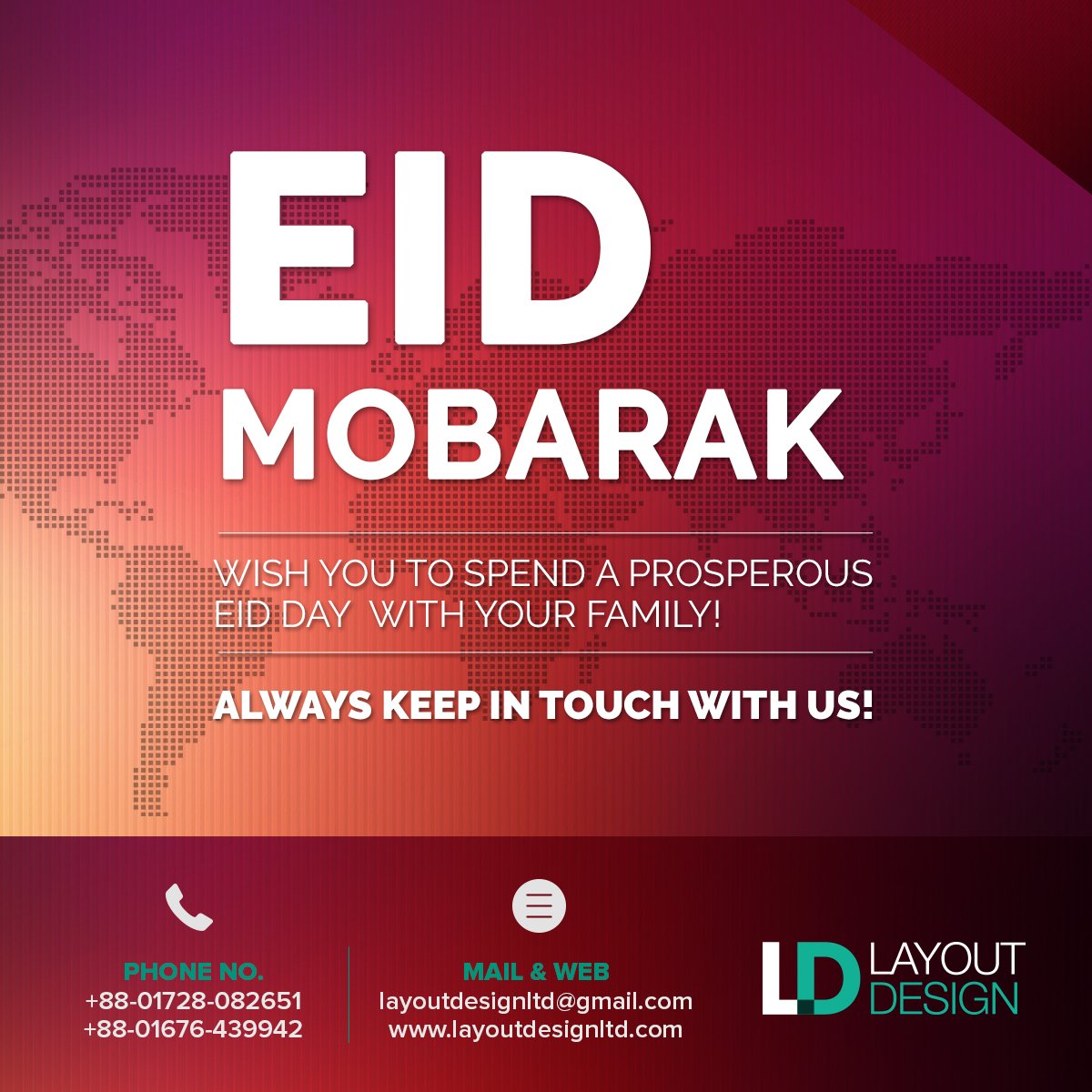 Layoutdesignltd's tweet photo. EID MOBARAK !

Always Keep in touch with us!
https://t.co/6s0M9DbRg2 https://t.co/XkvAuOR68g