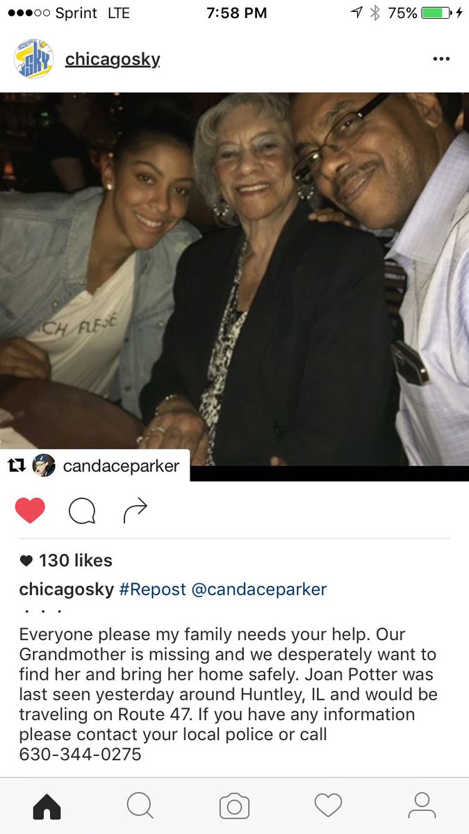 trixyJ13's tweet photo. All my Chicago and Illinois people, please help out @Candace_Parker and her family to find her grandmother. https://t.co/OLiqW8hCuW
