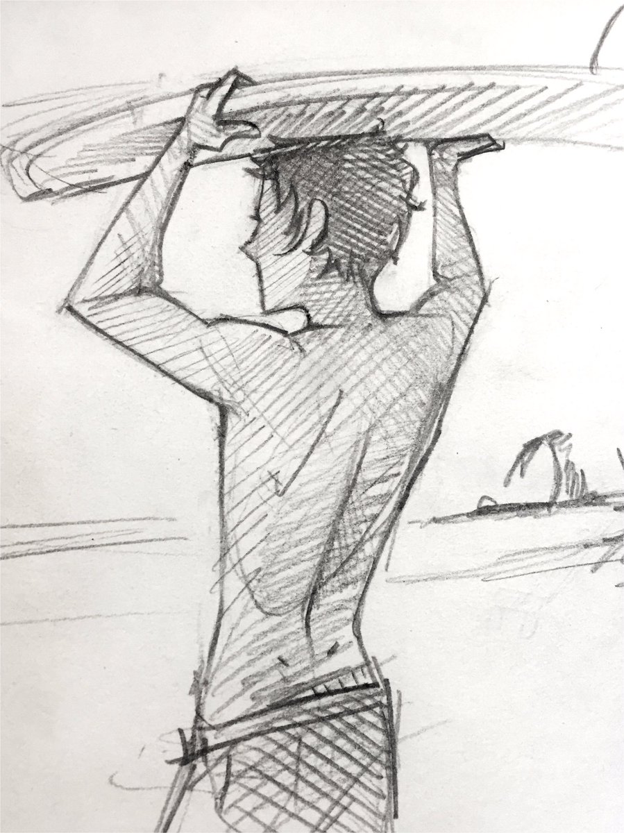 Lunch doodles, I'm a fan of surfer!lance and wanted to try Keith with his hair tied back too 