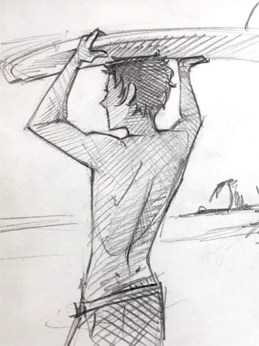 Lunch doodles, I'm a fan of surfer!lance and wanted to try Keith with his hair tied back too 