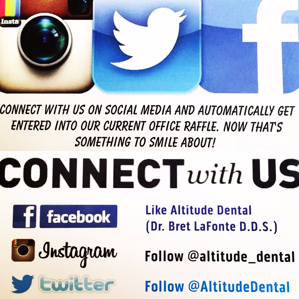 AltitudeDental's tweet photo. We will be choosing our first social media raffle winner at the end of July! #ILikeMyDentist #ConnectWithUs https://t.co/dWKczuiBgX