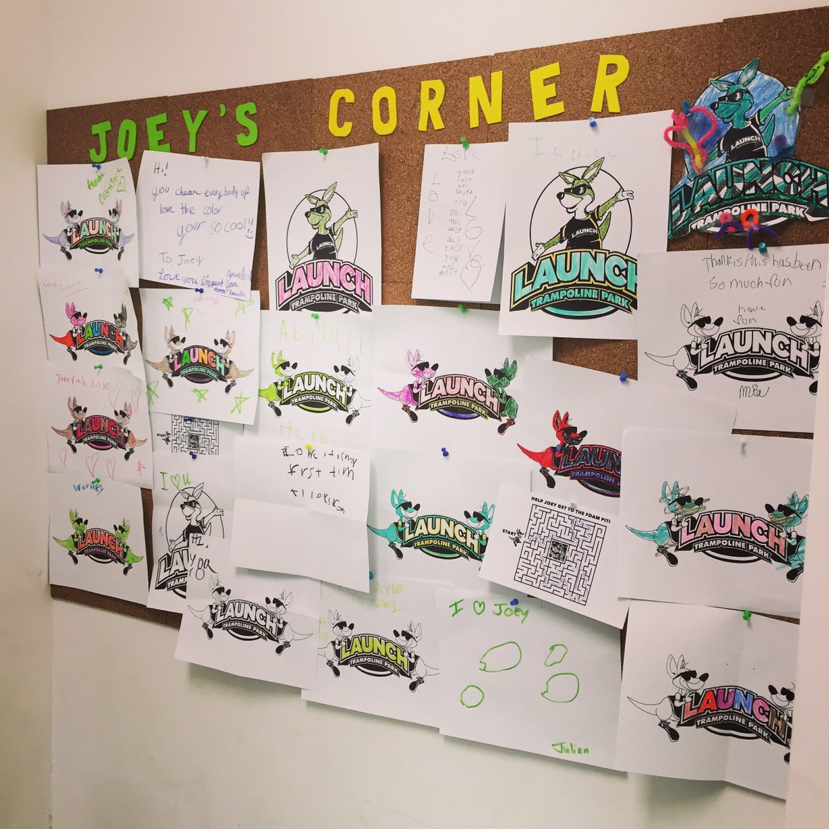 LaunchRI's tweet photo. Look at all the awesome pictures everyone has left for Joey! #LaunchRI #JoeysCorner #JoeysMailbox https://t.co/HPSLCycbe8