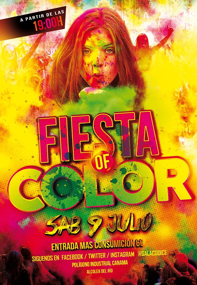 salacodice's tweet photo. Y seguimos!! Fiesta of color!! SABADO 9 A PARTIR DE LAS 19:00H!! https://t.co/CaEYVI5kyr