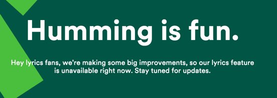 .<a href="/Spotify/">Spotify</a> do you really think that humming is such a fun guys? It's over month now, WTF are you updating that long?
