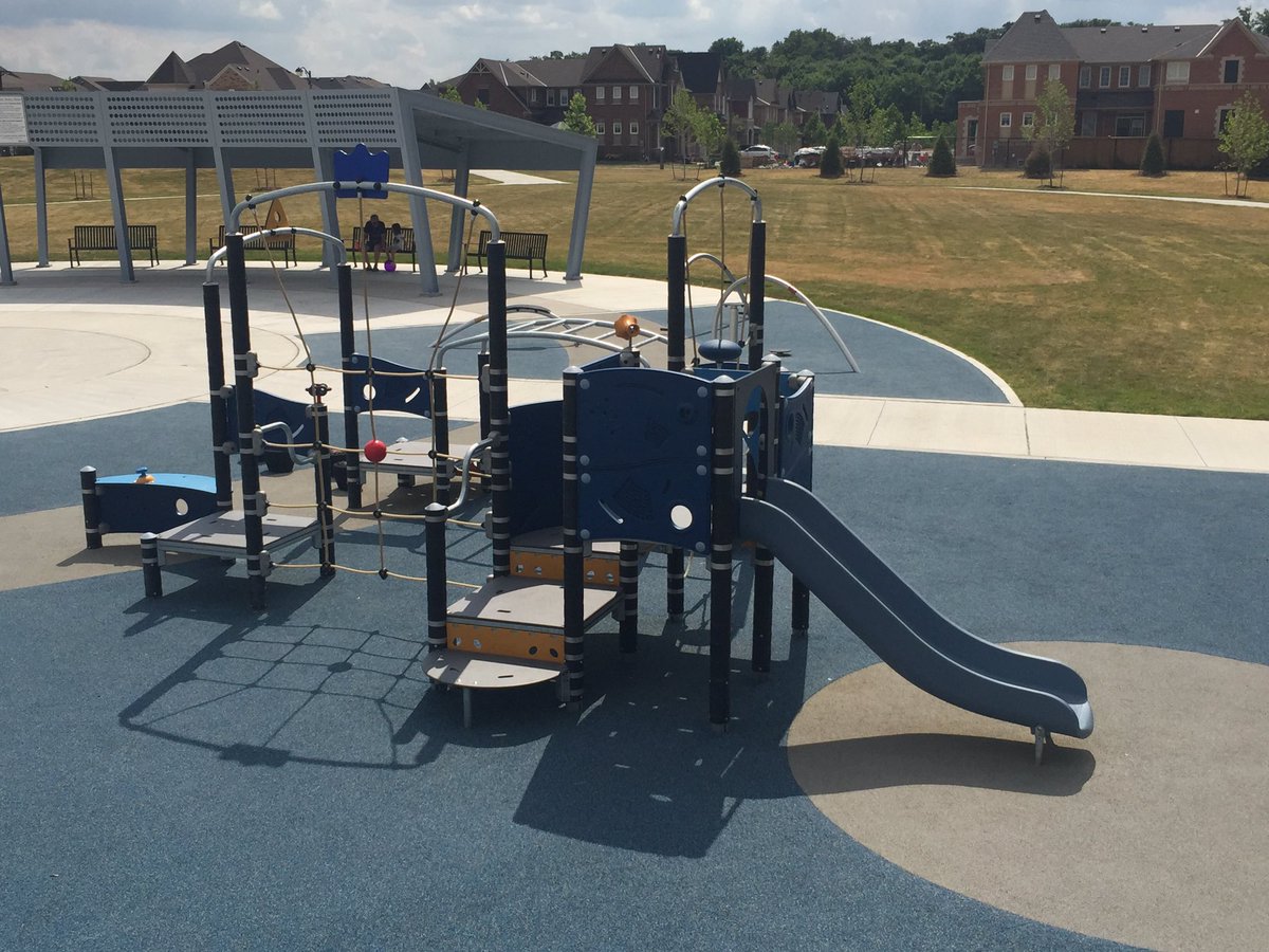 Remarkable new playground at Cathedraltown North Park, #Markham . Design props to <a href="/ScottTorrance/">Torrance Scott</a> and his team!