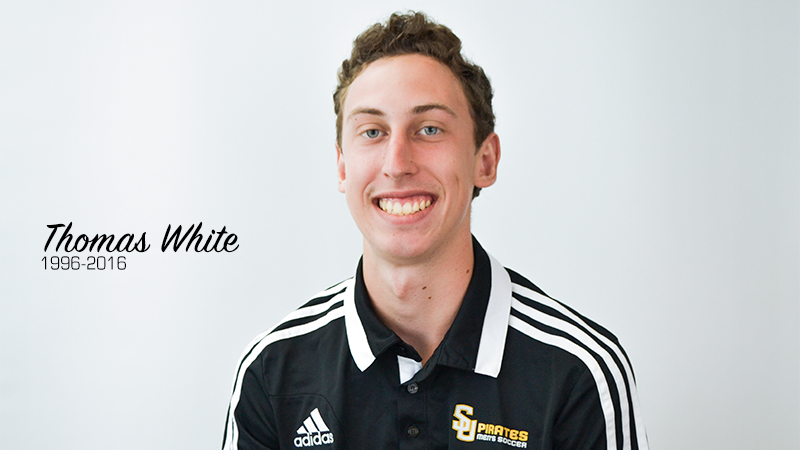 SUPirates's tweet image. It is with great sadness that we inform you of the passing of Thomas White, a student-athlete at Southwestern.