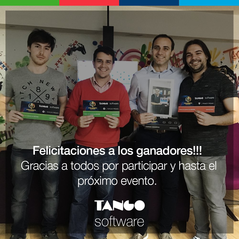 axoftargentina's tweet photo. FELICITACIONES A LOS GANADORES!
Hasta el próximo evento.

#TangoSoftware  #ProdeSolidario https://t.co/bGINMbmhH0