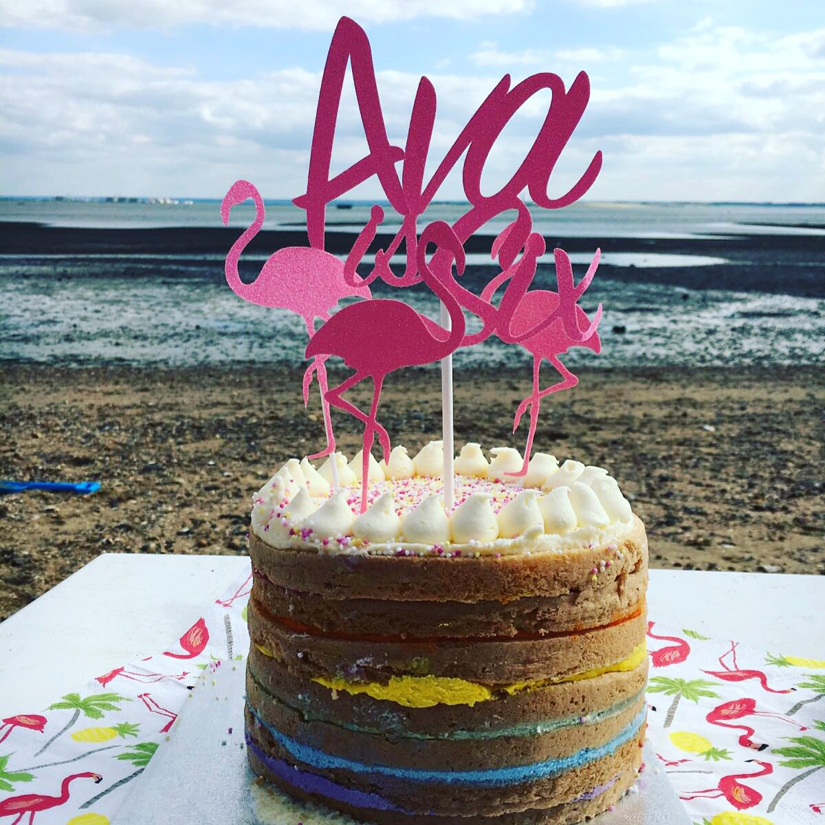 redandbrowns's tweet photo. @sainsburys loved your rainbow cake by the beach today for my daughters birthday! 🌈 https://t.co/0aqQ6RhRjP