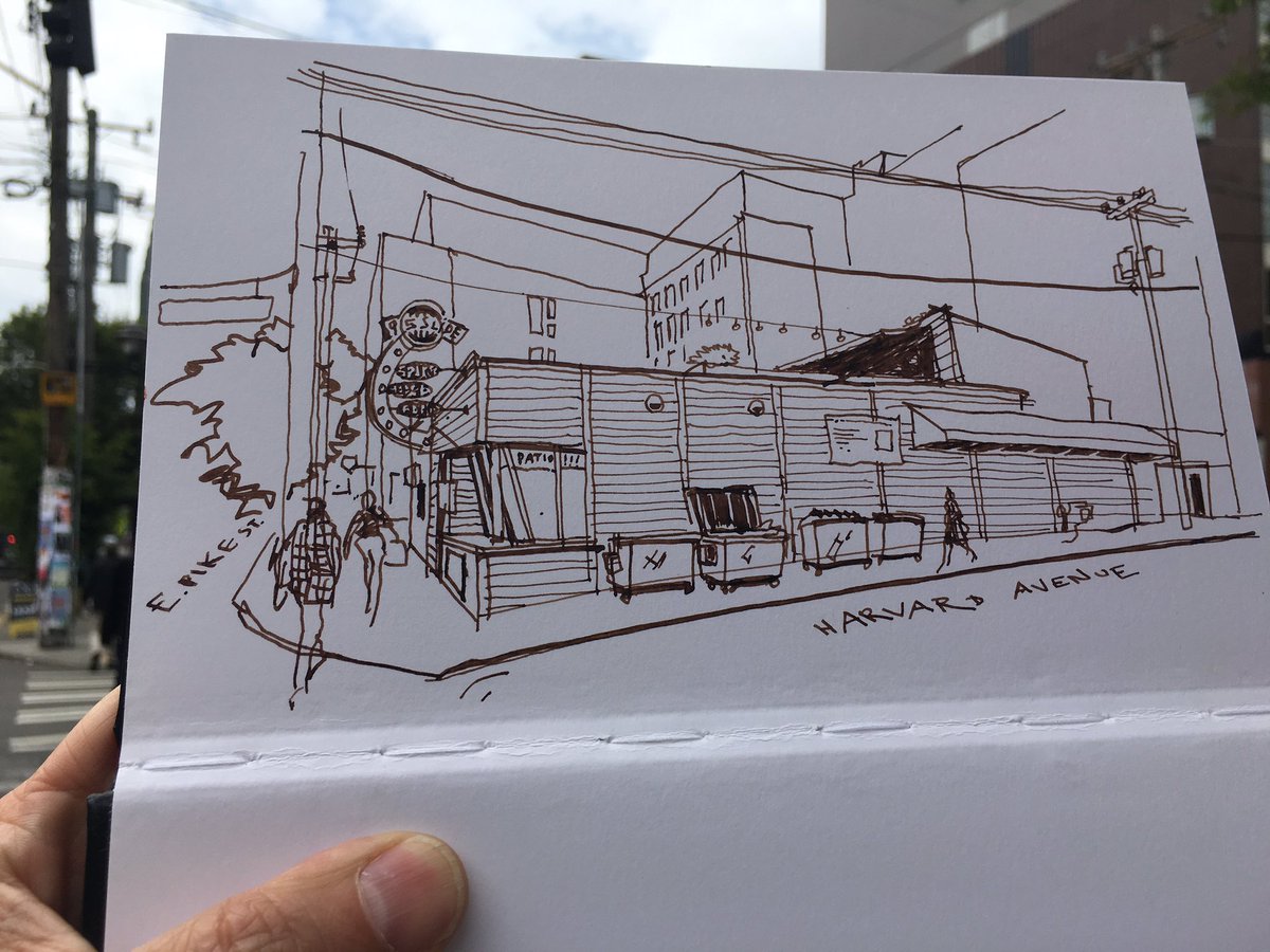 seattlesketcher's tweet photo. Recognize this street corner on Capitol Hill? #Seattle #seattleinprogress https://t.co/FlR5SAMaWu
