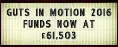 GutsinMotion's tweet photo. Guts in Motion breaks through £60,000.   Amazing effort by our walkers and riders.  3 days until Paris. #GIM2016 https://t.co/Pul7pRZhp2