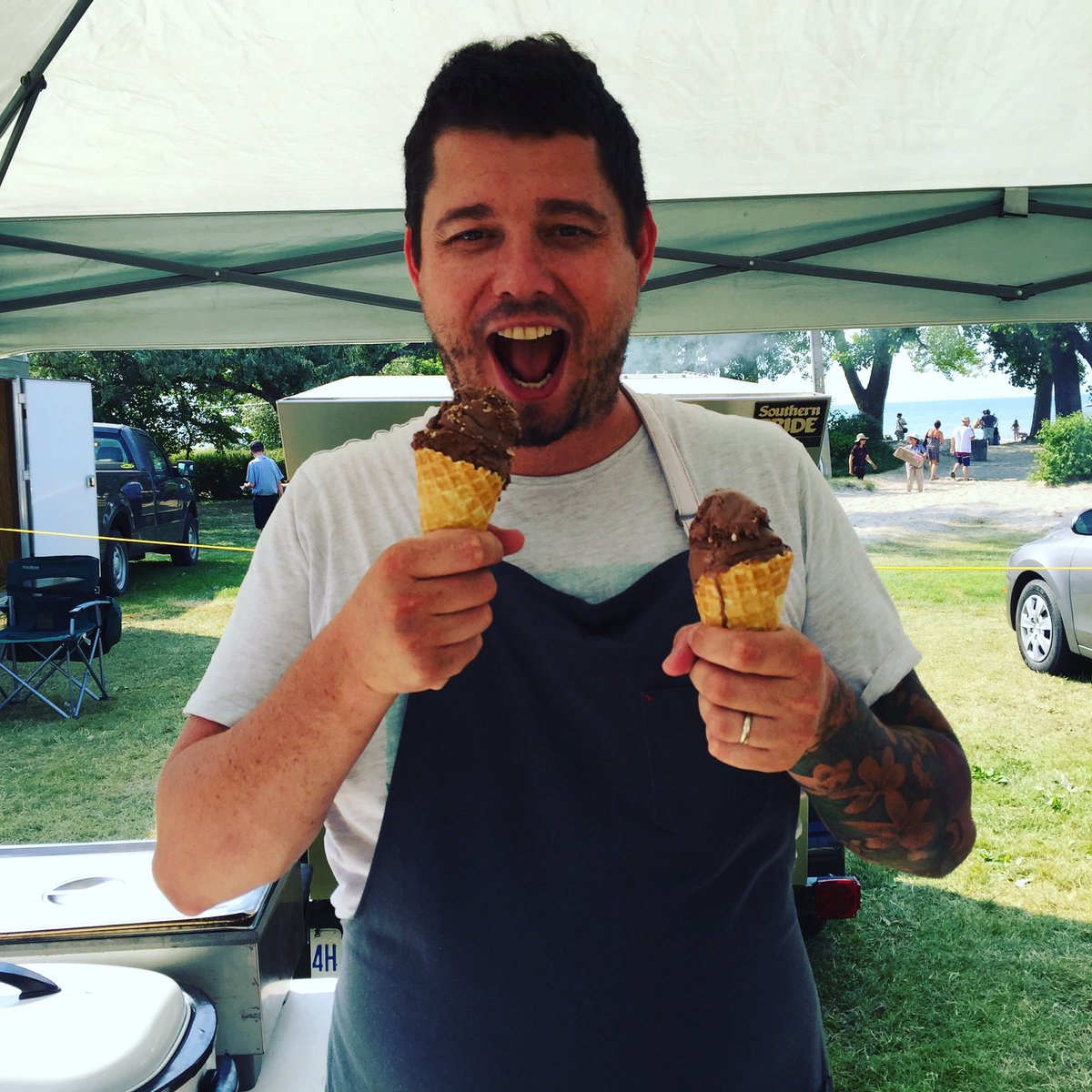 .@EGVadam <a href="/elgastronomo/">El Gastrónomo</a> Getting down on "Chocolate Haystack" <a href="/hometwnicecream/">Hometown Ice Cream</a> <a href="/pdsuppermarket/">Port Supper Market</a> #PortLife