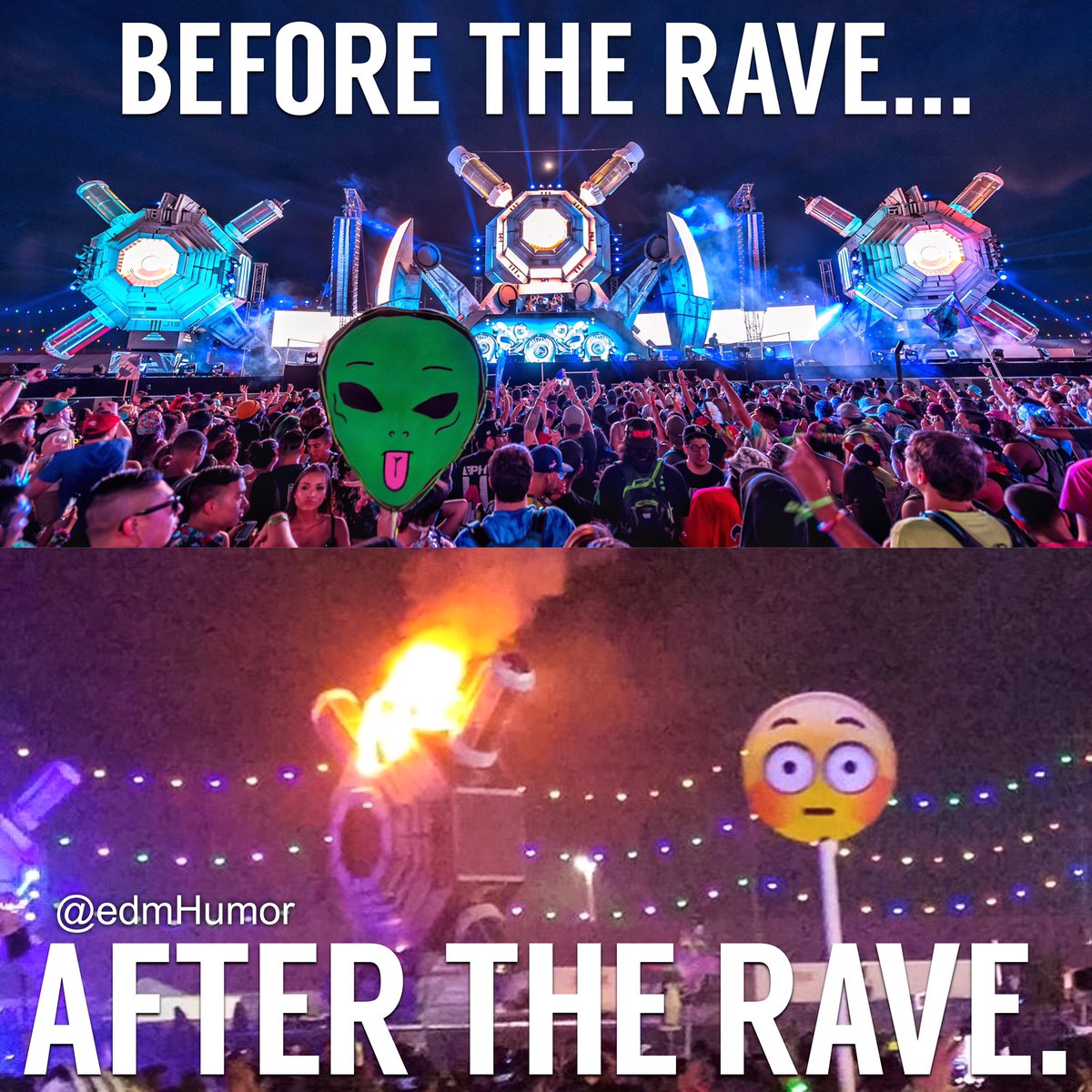 edmHumor's tweet photo. Come through fam, IT'S LIT! 🔥😂 Thanks for the memespiration on this @am_fcb6! 🔥 #edmHumor @Bassrush #basspod 🔥 https://t.co/pgNO2xaiBO