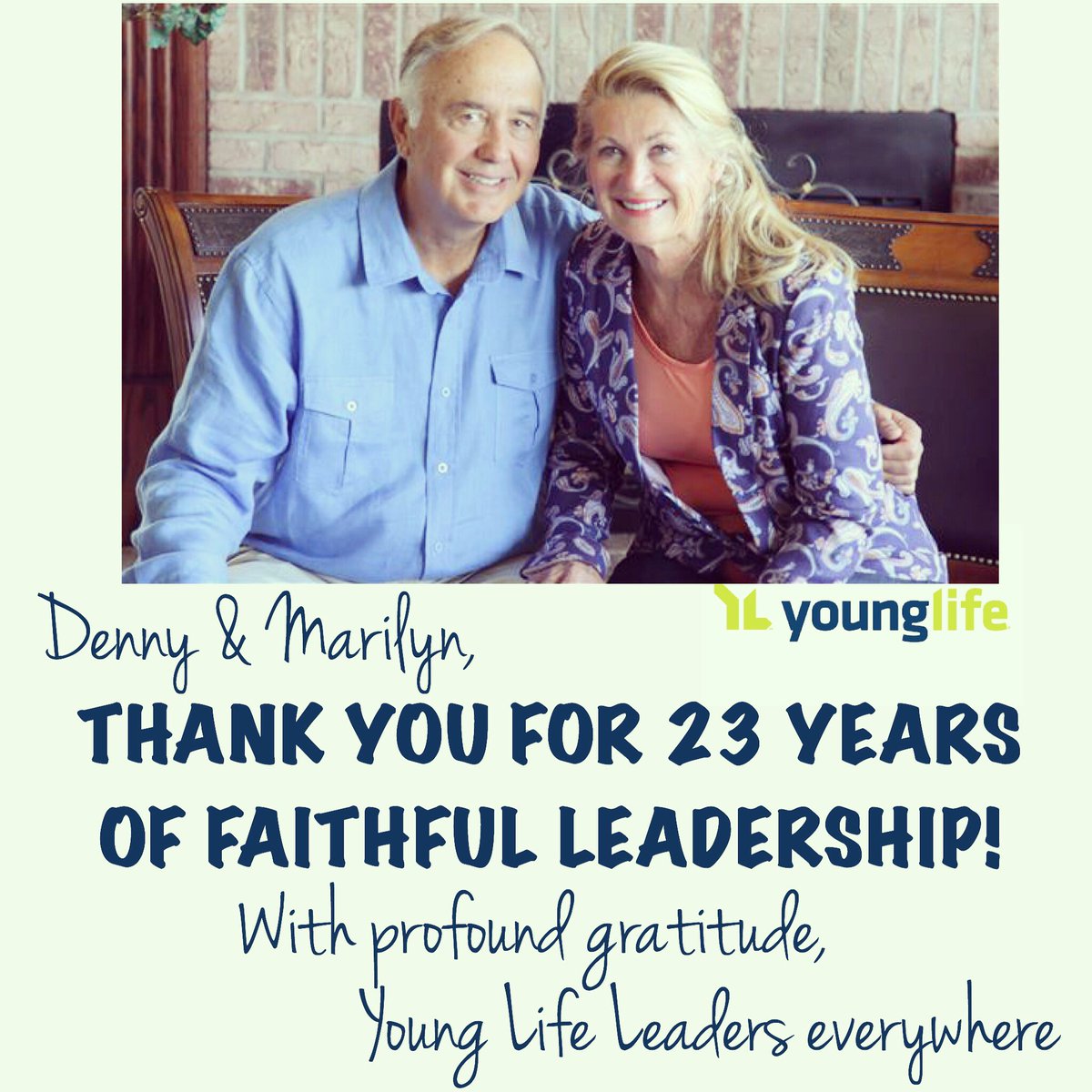 YoungLifeLeader's tweet photo. Thank you to the Rydbergs for leading the mission of YL since 1993! https://t.co/SdNr6VsjQ7