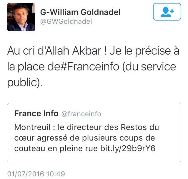 _Pourquoi's tweet photo. Directeur des Restos du cœur de Montreuil a menti
Agir urgemment contre les mythos&amp; charognards obsédés par l'Islam https://t.co/4nvnx8PWBV