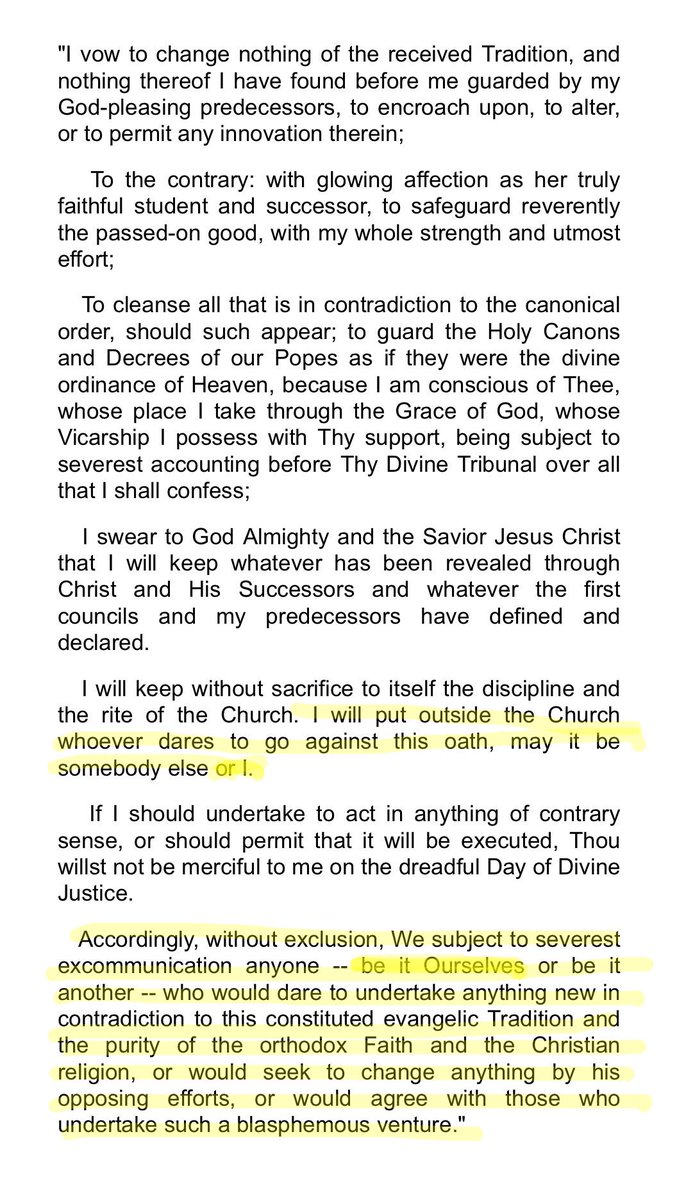 John XXIII &amp; Paul VI excommunicated themselves, in their own words, when they took the papal coronation oath.