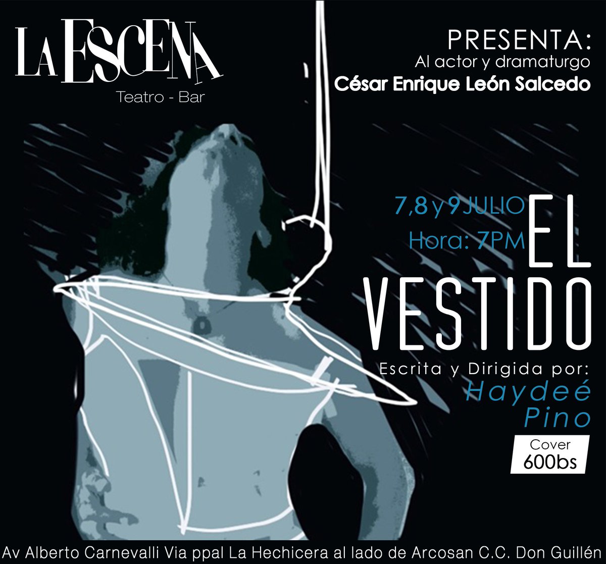 laescenabarmda's tweet photo. El vestido, de la Pino se estrenará en la Escena Teatro Bar éste jueves 7 a las 7 pm! https://t.co/mVFD3KP2YO