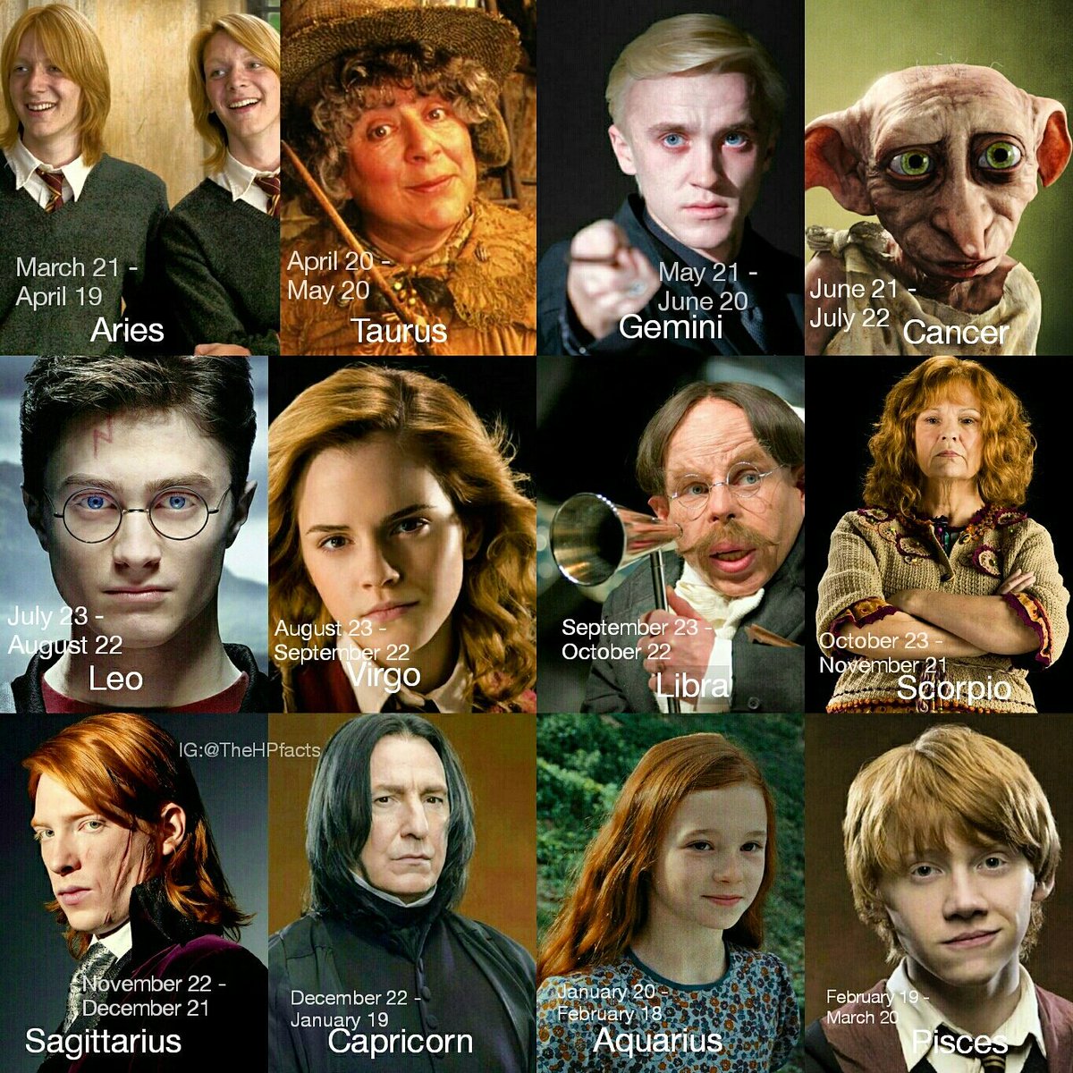 Harry Potter Facts Stuff Rt And Reply With Your Character Based On Your Zodiac Sign T Co Tdwp3nrrnv