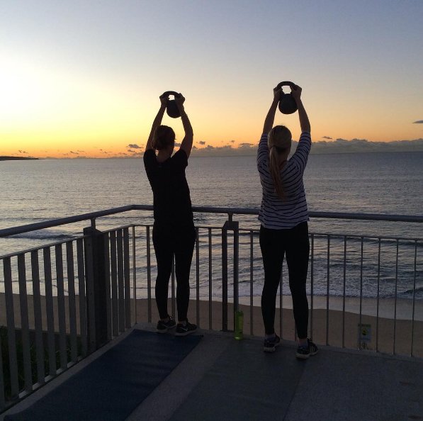 bodybloomfit's tweet photo. You can expect this view at our training programs! Pictured is Mum &amp; Daughter watching the sunrise, weights in hand. https://t.co/fB5mmdPsSN