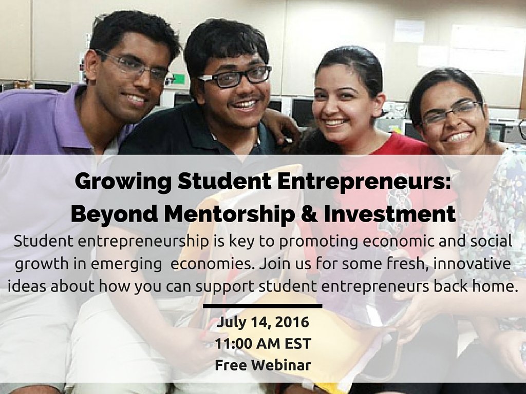 7/14: Join us for some fresh ideas for supporting young #entrepreneurs! Register: bit.ly/29gk8a2 #socent