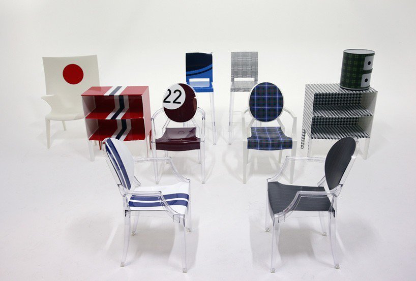 designboom's tweet photo. #kartell icons transformed by @LapoElkann_LE w/ car wrapping technology #kartellmeetslapo https://t.co/JpuePbM3Ac https://t.co/eCpaXw5QU0