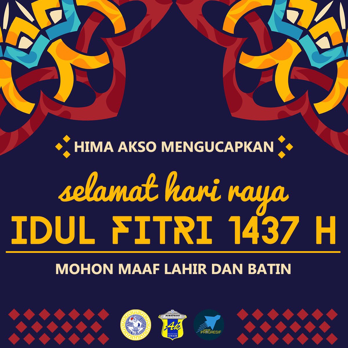 keluarga besar HIMA AKSO mengucapkan Selamat Hari Raya Idul Fitri 1437 H. Minal Aidzin Walfaidzin😇😊🙏🎉