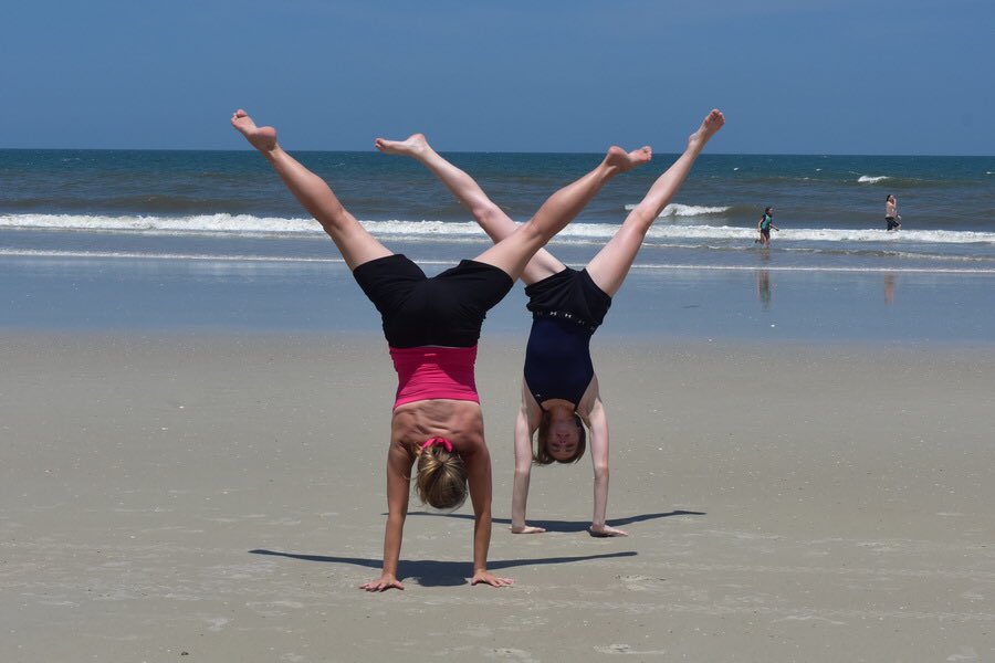 BBishopKC's tweet image. Mother-daughter cartwheels on the beach with @LaurenMarieB95.  #beach #cartwheel #funtradition