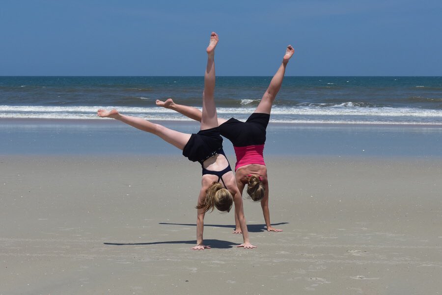BBishopKC's tweet image. Mother-daughter cartwheels on the beach with @LaurenMarieB95.  #beach #cartwheel #funtradition