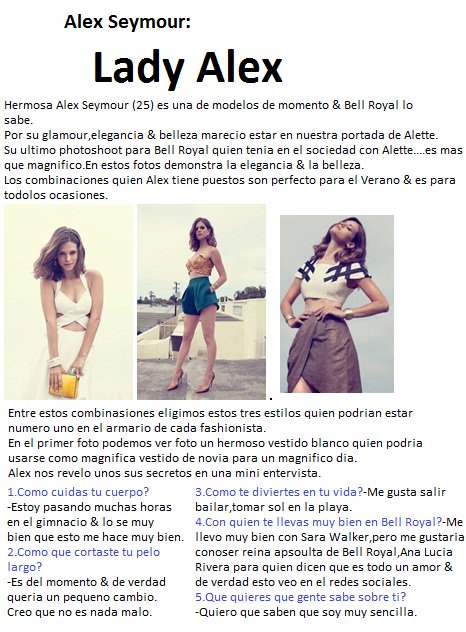 AletteNews's tweet photo. @AlexSeymourMode es nuestra LAdy Alex https://t.co/ISdrdOnLPu