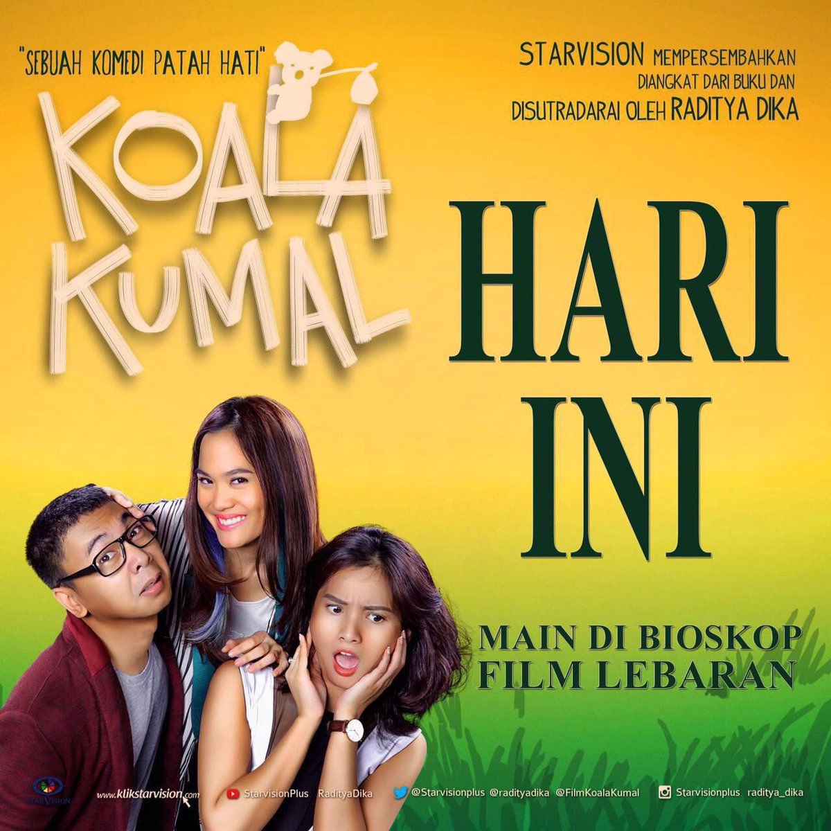 AnisaRahma_Adi's tweet photo. Mulai tayang di bioskop film Koala Kumal, yukk nonton! 🤗🤗👍🏻 @Starvisionplus https://t.co/DvUrmp6ulm