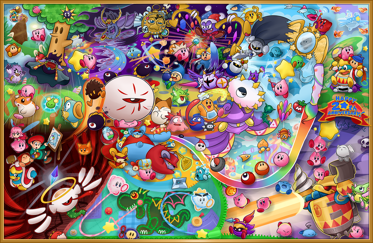 HDFanArt's tweet photo. Kirby's 20th Anniversary. #Nintendo #FanArt https://t.co/DT3uo5NacA | https://t.co/TdcEia55bz
