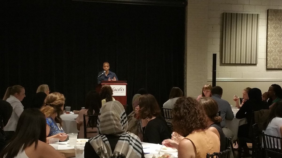 Keynote speaker Vice Provost <a href="/TammaraDurham/">VP Durham</a> addresses the crowd of women at #KWLI