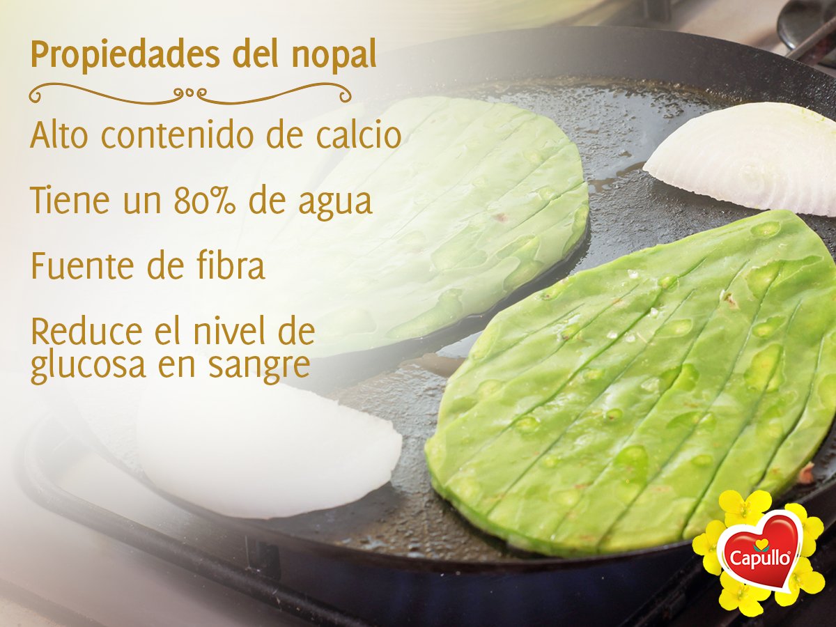 CapulloMexico's tweet photo. El nopal complementa perfecto cualquier guisado en salsa, es rico solo, asado o incluso en jugos.
#MiCapullo https://t.co/al6wM9VEPx