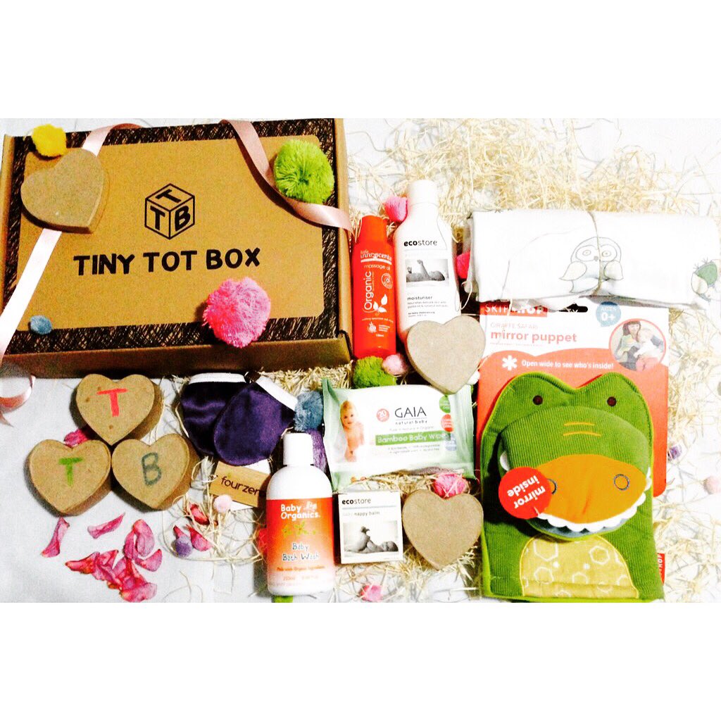 TinyTotBox's tweet photo. New mum? Looking for a baby shower gift? We have the perfect box! Discount offered, enter TAKE10 at checkout https://t.co/0QzLZKAal2