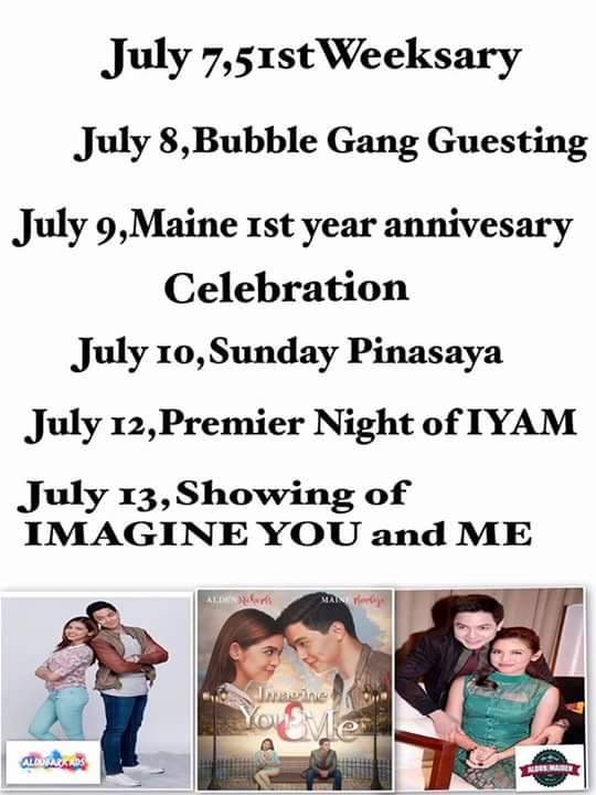 OMG25_PAM's tweet photo. The schedule so far. @mainedcm @aldenrichards02 @MaiChard25 @OMG25_THAI @maichard25_DVO 
#ALDUBIYAMin7Days https://t.co/OJ3qouA0ft