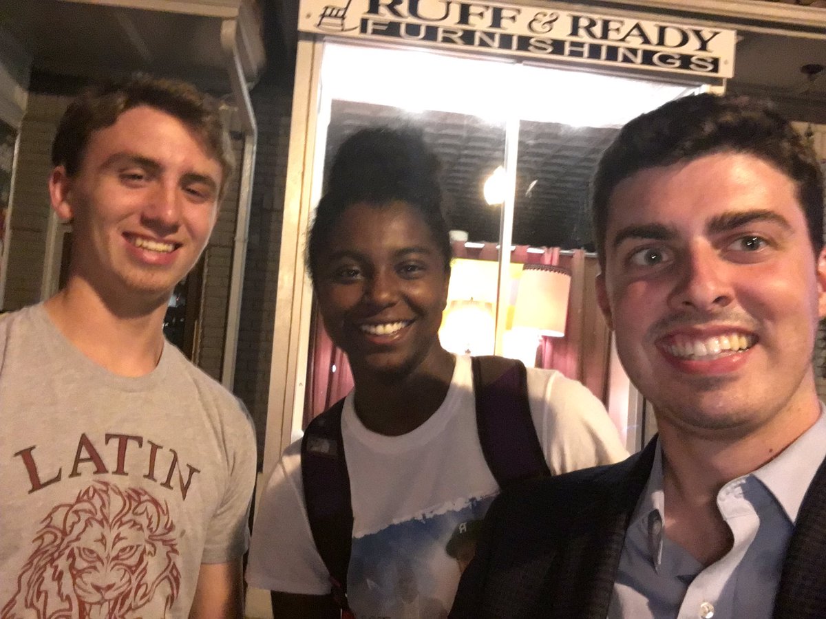 Impromptu interview post dinner <a href="/HighlandsDC/">Highlands DC</a> by <a href="/WashingtonLatin/">Washington Latin PCS</a> students for a school project about living in DC